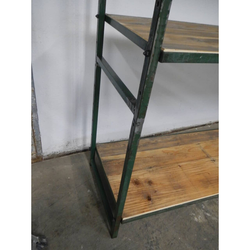 Industrial vintage shelf in fir wood and iron