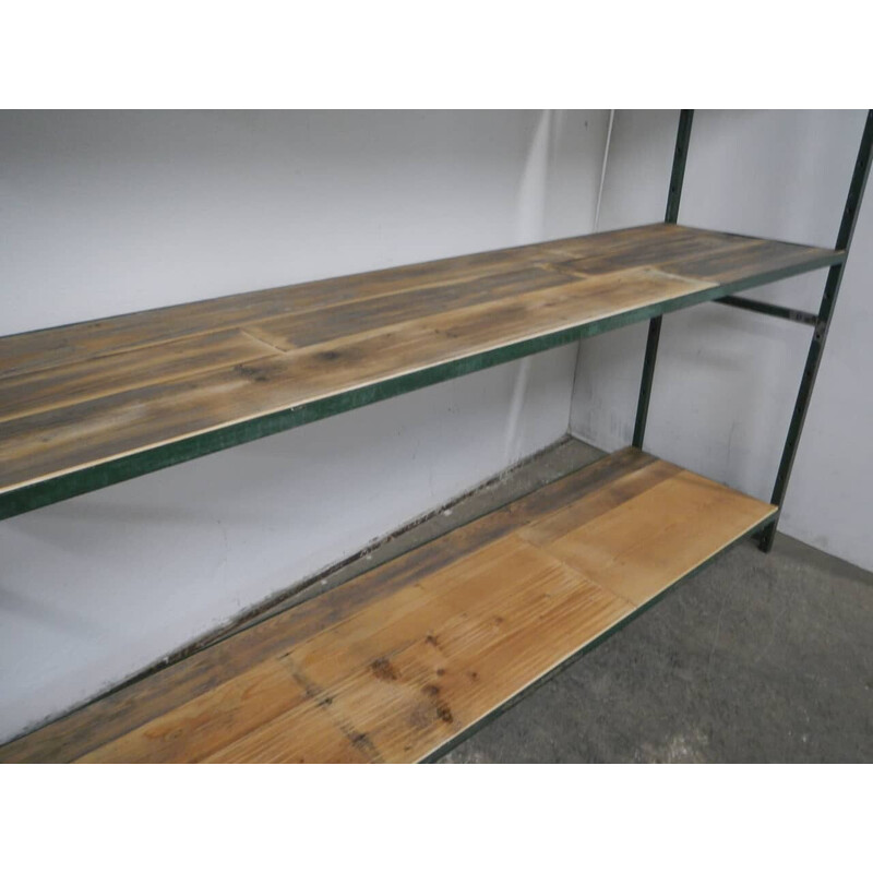 Industrial vintage shelf in fir wood and iron