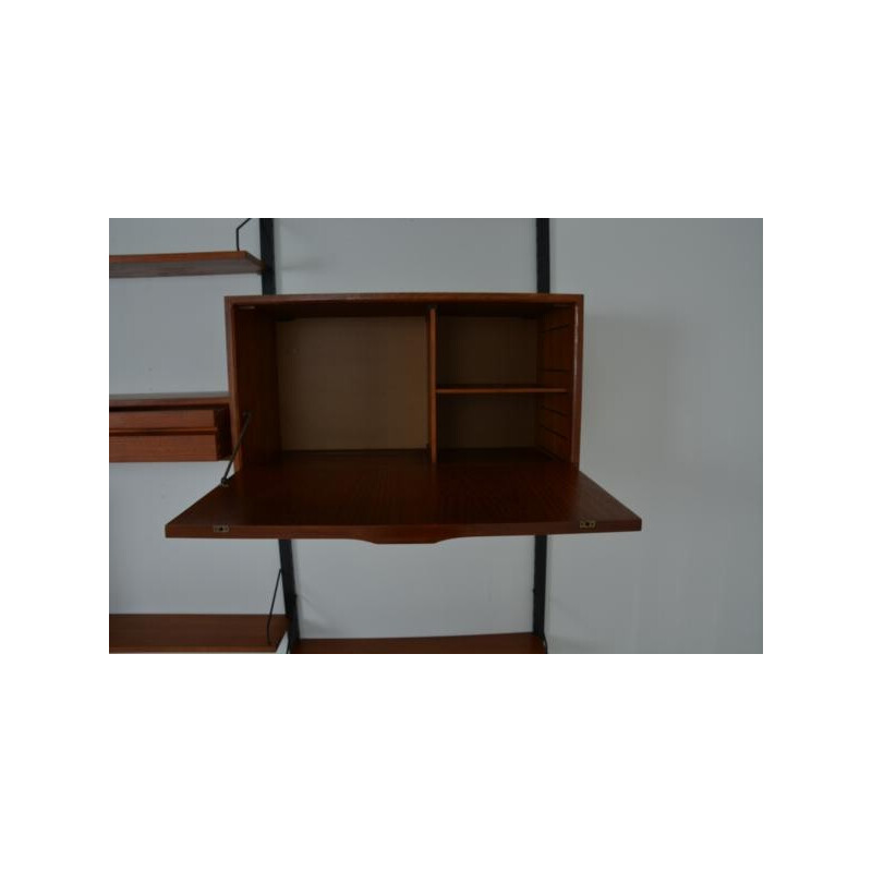 Wall unit with multiple storages in teak, POUL CADOVIUS - 1960s