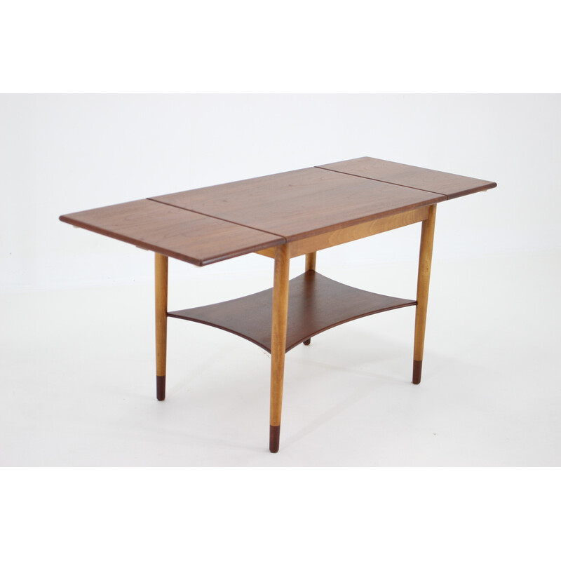 Mesa de centro vintage de teca y madera de roble de Borge Mogensen para Soborg Mobelfabric ,Dinamarca años 60