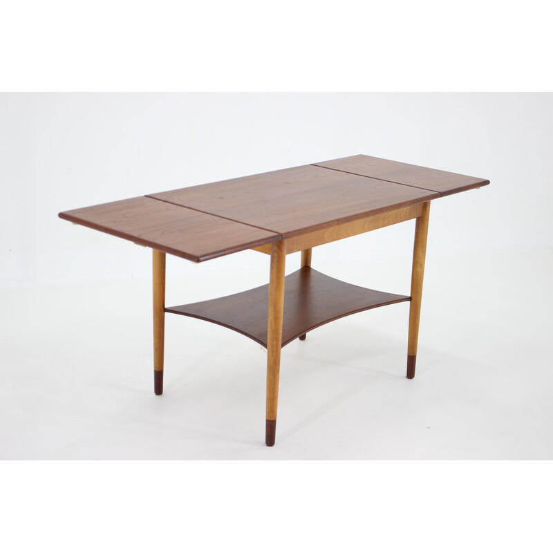 Table basse vintage en teck et bois de chêne par Borge Mogensen pour Soborg Mobelfabric ,Danemark 1960