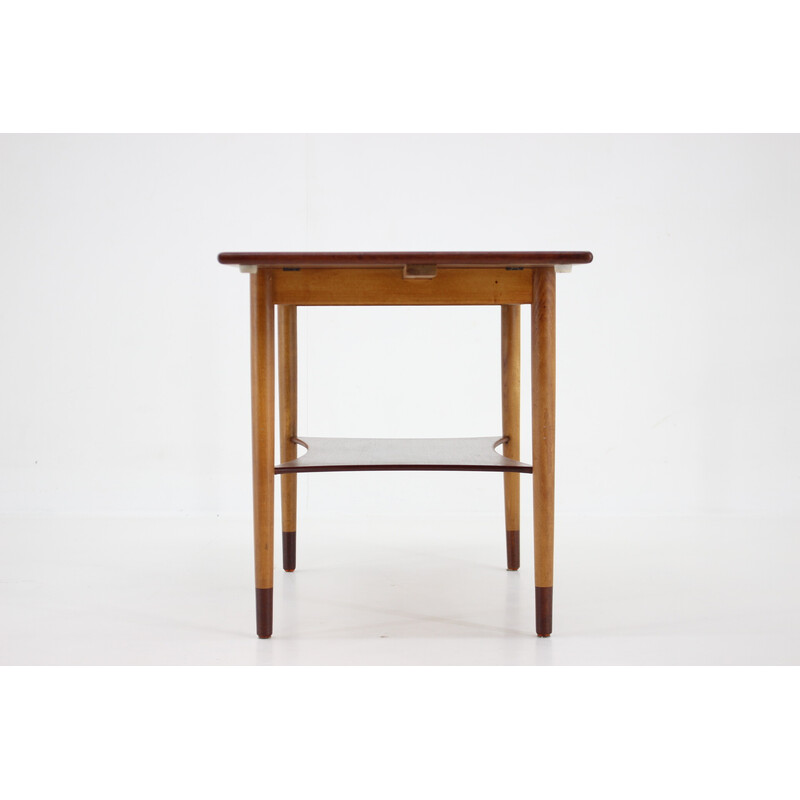 Table basse vintage en teck et bois de chêne par Borge Mogensen pour Soborg Mobelfabric ,Danemark 1960