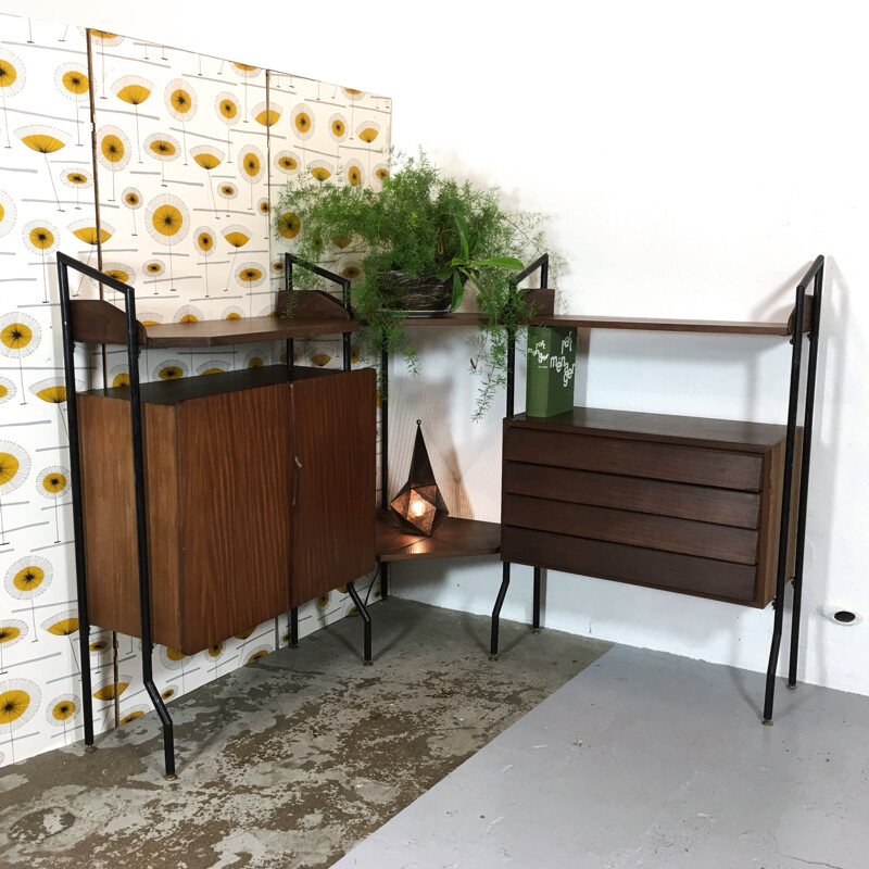 Italian modular corner shelve unit - 1960s