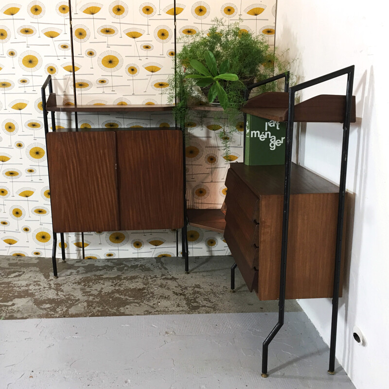 Italian modular corner shelve unit - 1960s