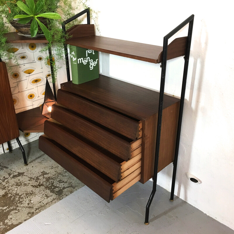 Italian modular corner shelve unit - 1960s