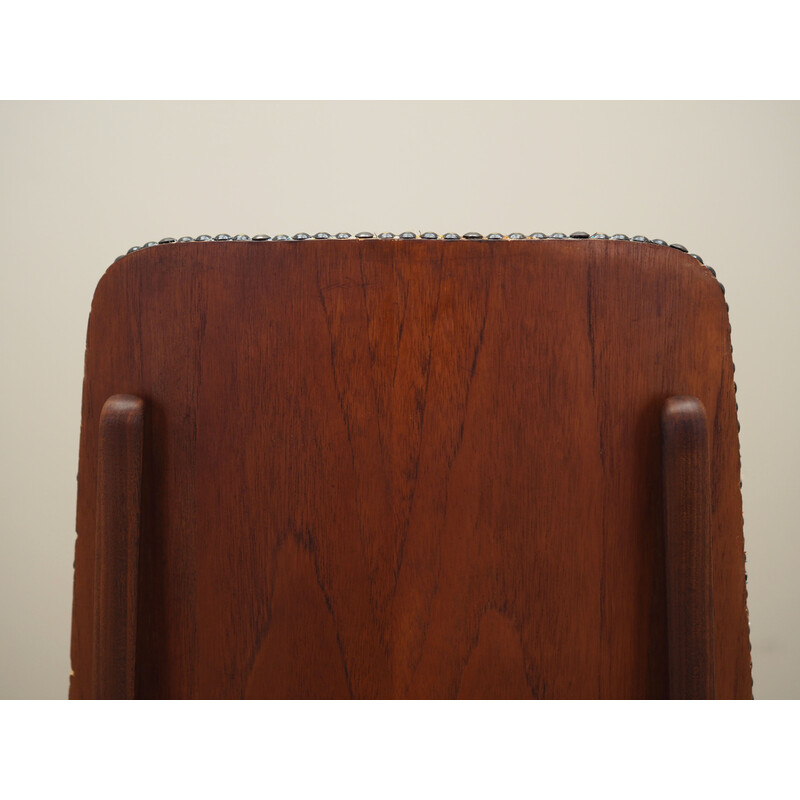 Teak vintage chair with upholstery, Denmark 1970s