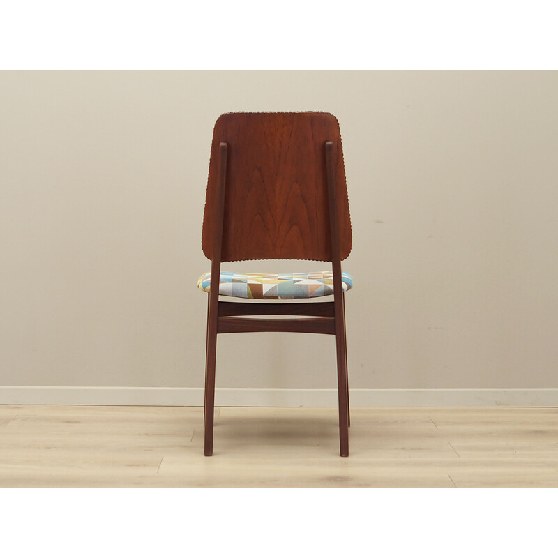 Teak vintage chair with upholstery, Denmark 1970s