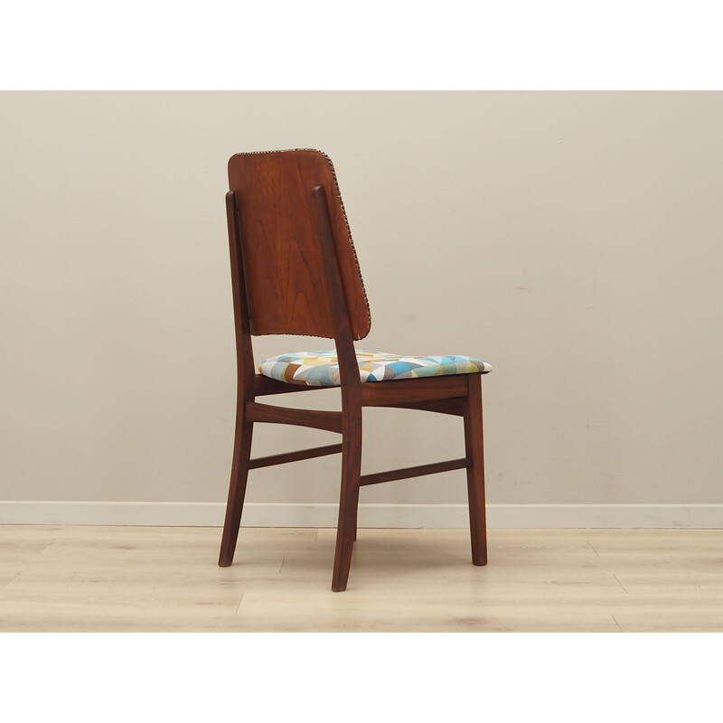 Teak vintage chair with upholstery, Denmark 1970s