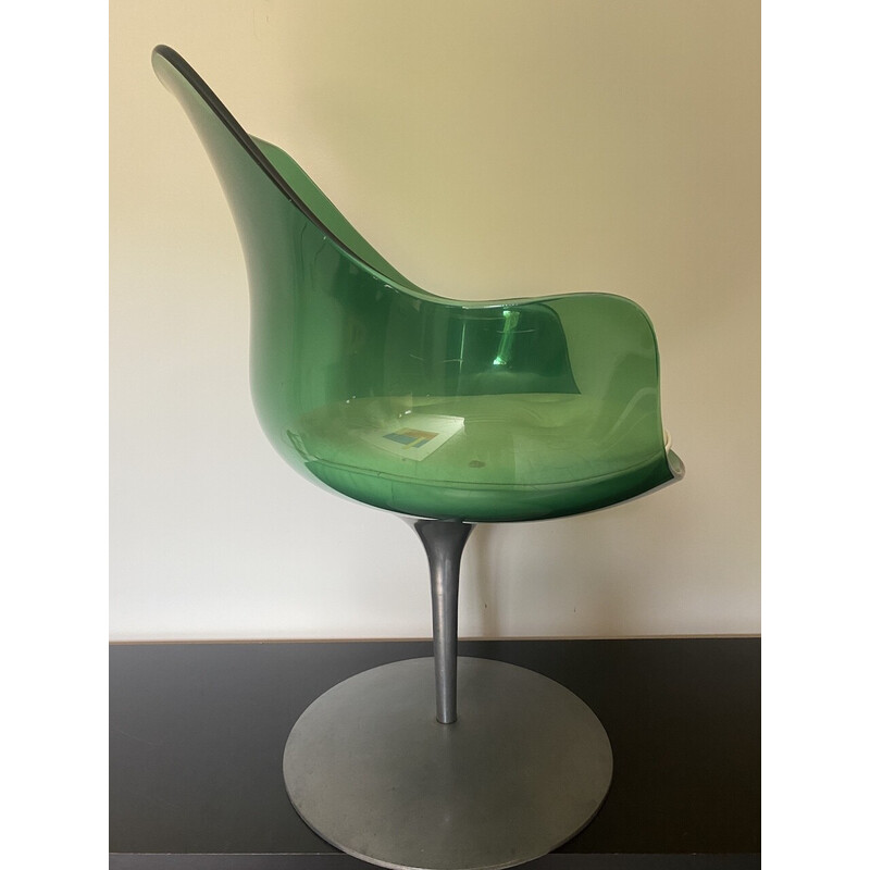 Cadeira Champagne green vintage por Estelle e Erwin Lavergne para Laverne International, 1957