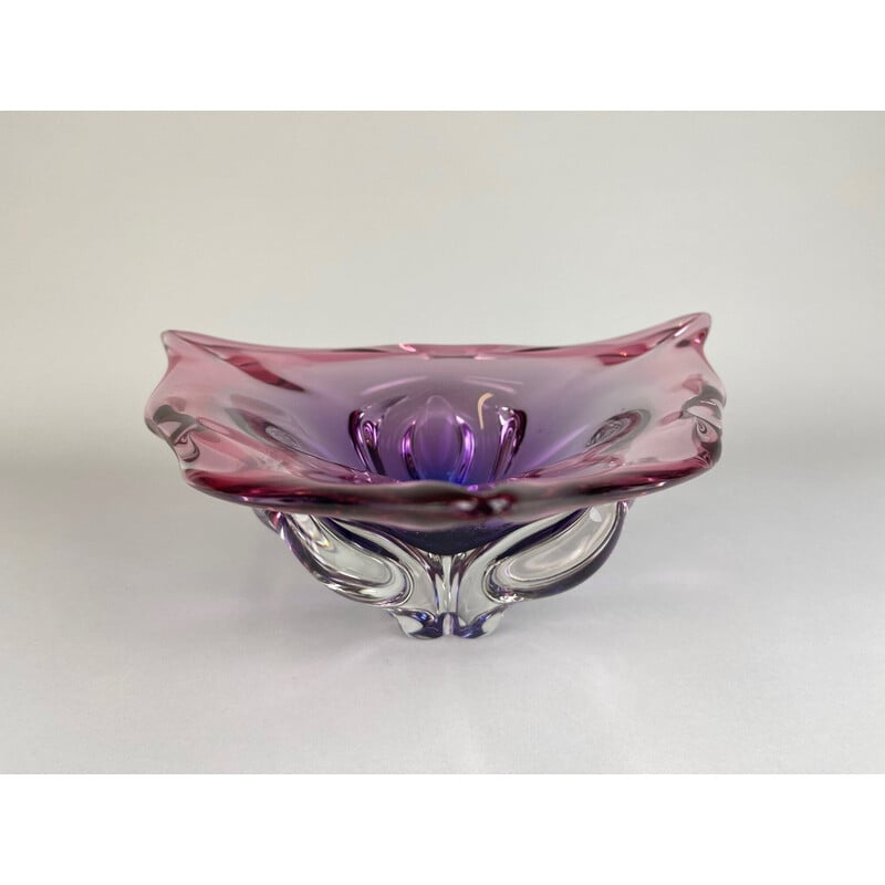 Vintage Art glass bowl by Josef Hospodka for Chribska Glassworks, 1960s