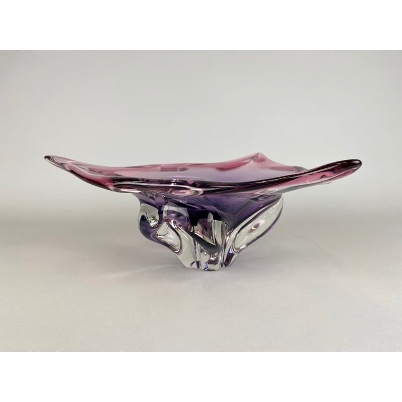 Vintage Art glass bowl by Josef Hospodka for Chribska Glassworks, 1960s