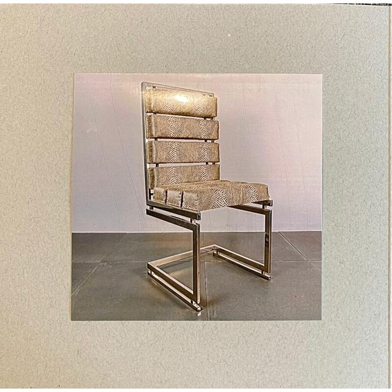 Cadeira Vintage Rega em aço e tecido, 1970
