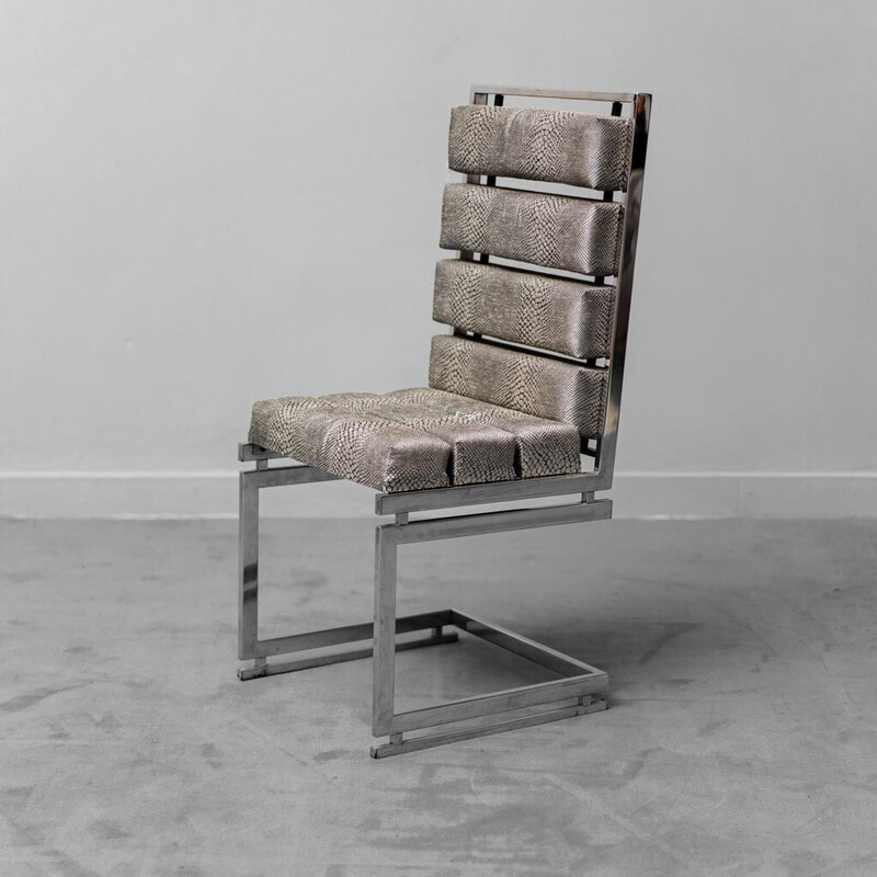 Cadeira Vintage Rega em aço e tecido, 1970