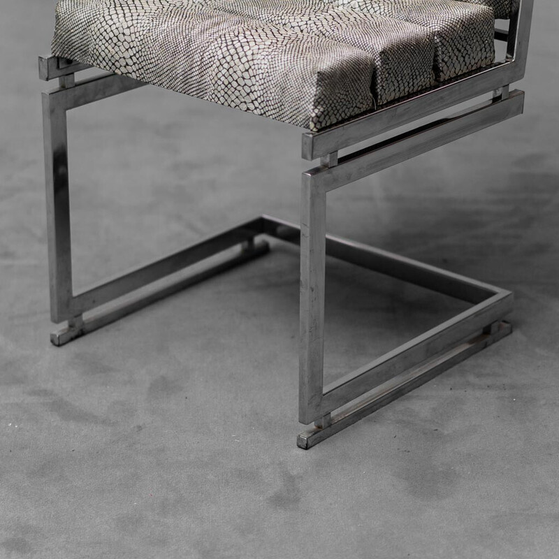Chaise vintage Rega en acier et tissu, 1970