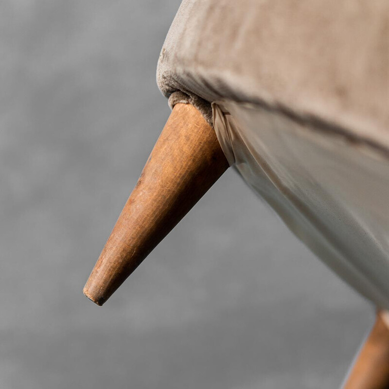 Vintage brown velvet armchair, 1950s