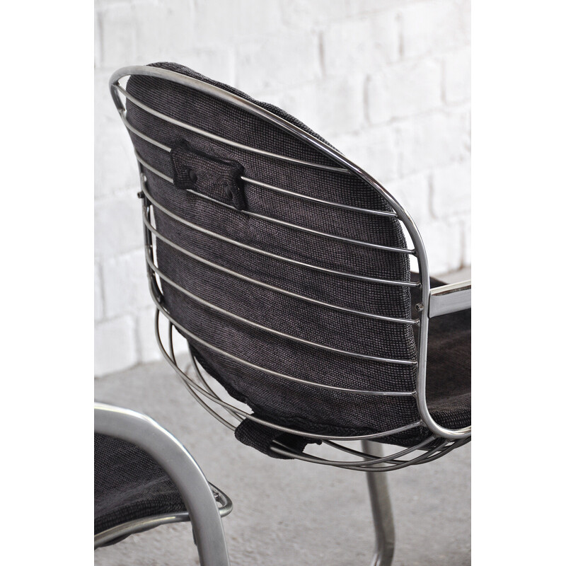 Conjunto de 6 cadeiras de cantilever italianas vintage de Gastone Rinaldi, 1970