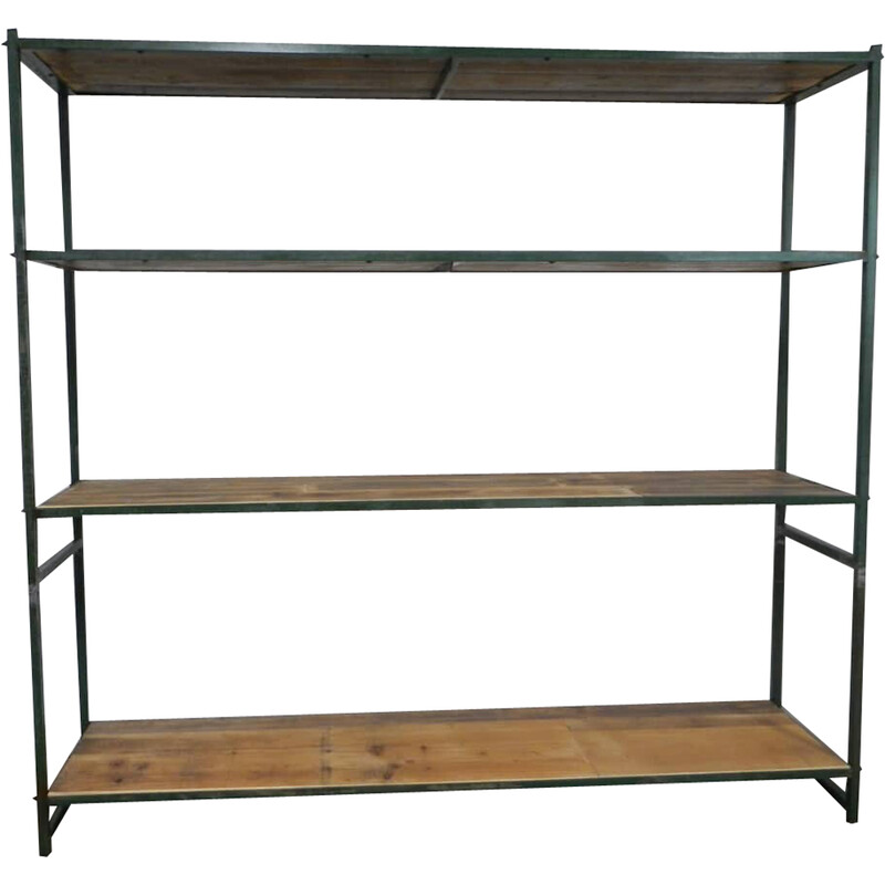 Industrial vintage shelf in fir wood and iron