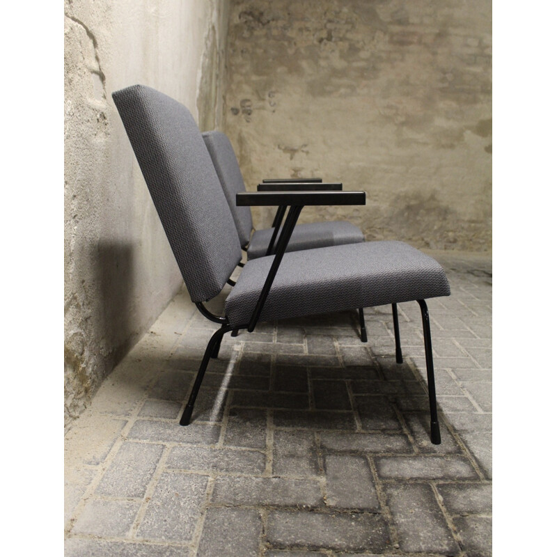 Set of two Gispen "415 1401" industrial lounge chairs, Wim RIETVELD - 1950s