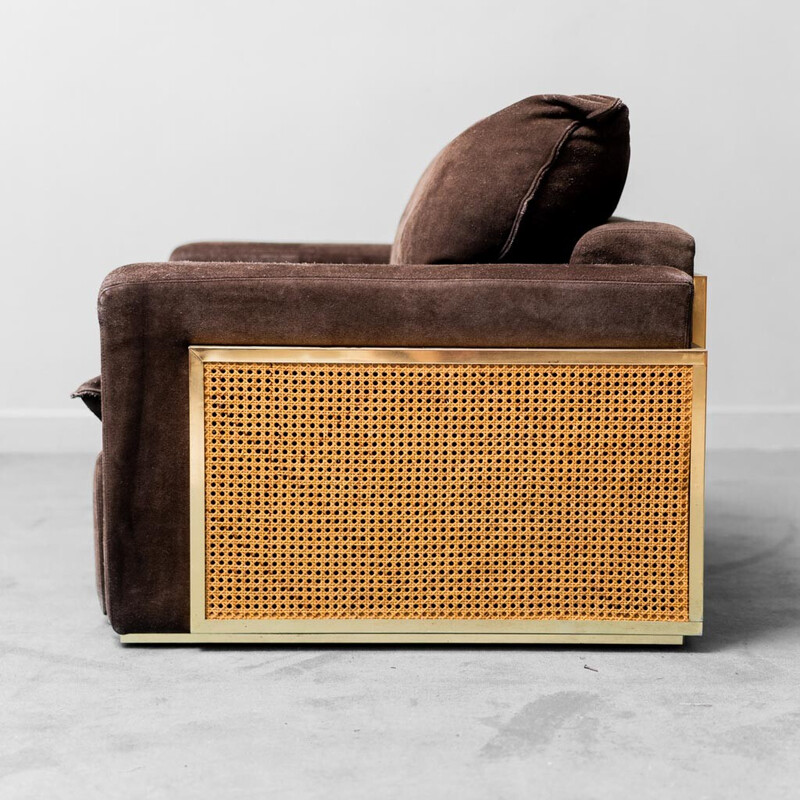 Vintage Weense stro en suede fauteuil, 1970