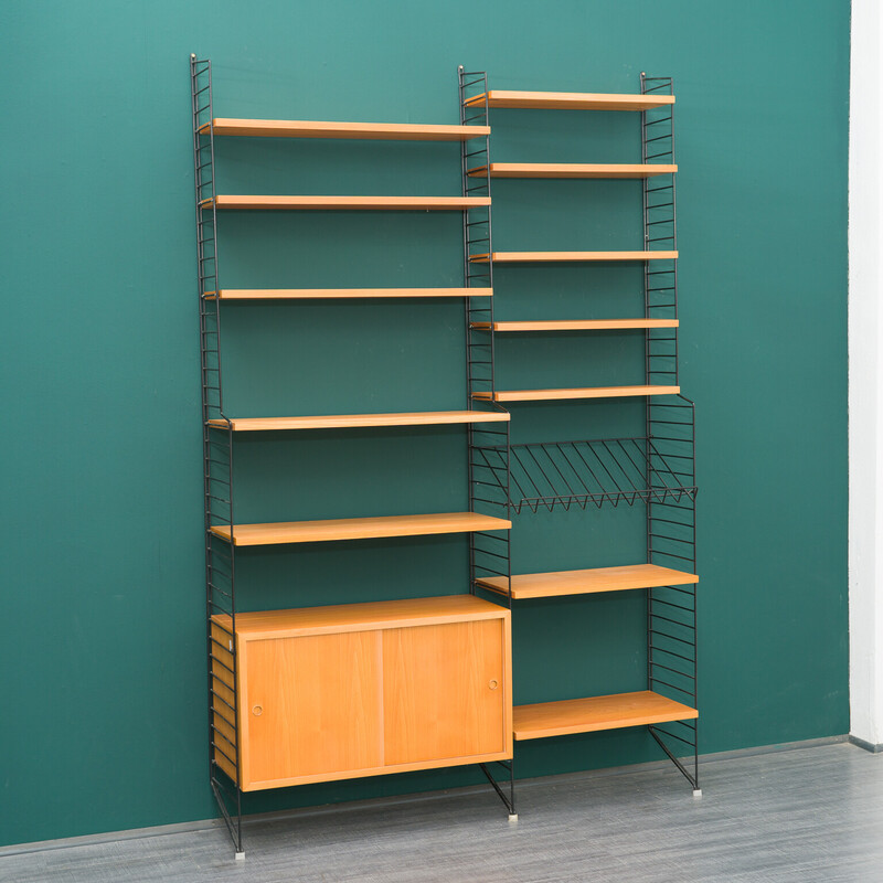 Vintage modular String shelving system by Nisse Strinning, Sweden 1960s