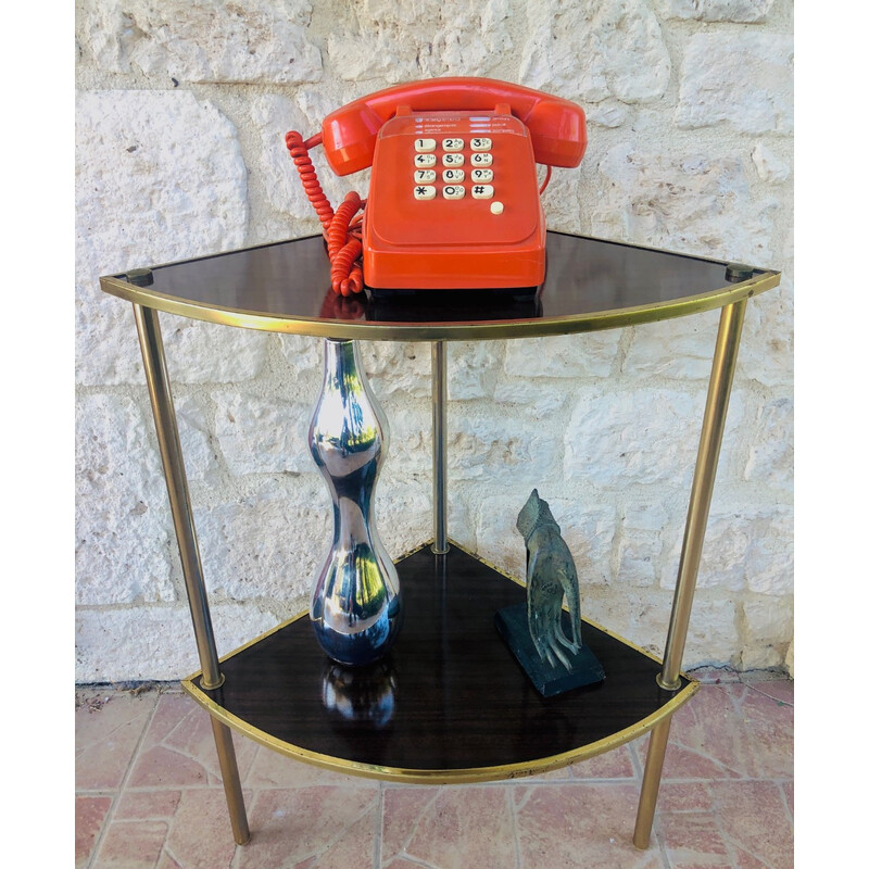 Vintage formica and brass side table, 1973s