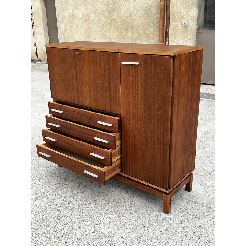 Vintage kleerkast met bureau door Marcel Gascoin voor Alvéole, 1950