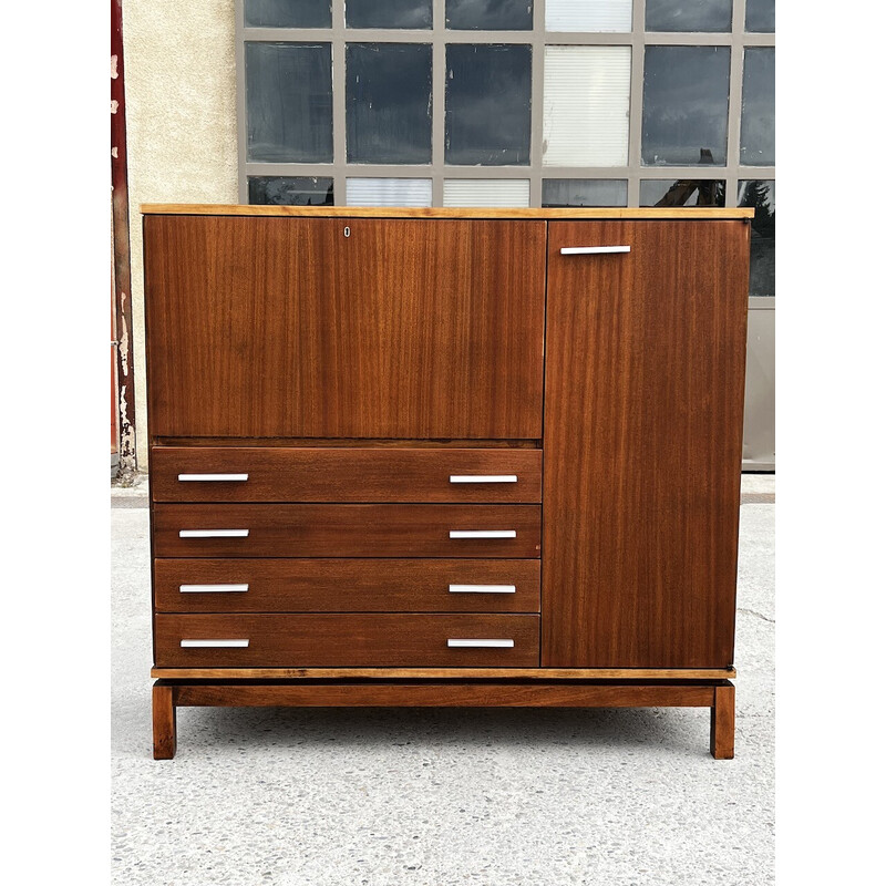 Vintage cabinet with desk by Marcel Gascoin for Alvéole, 1950