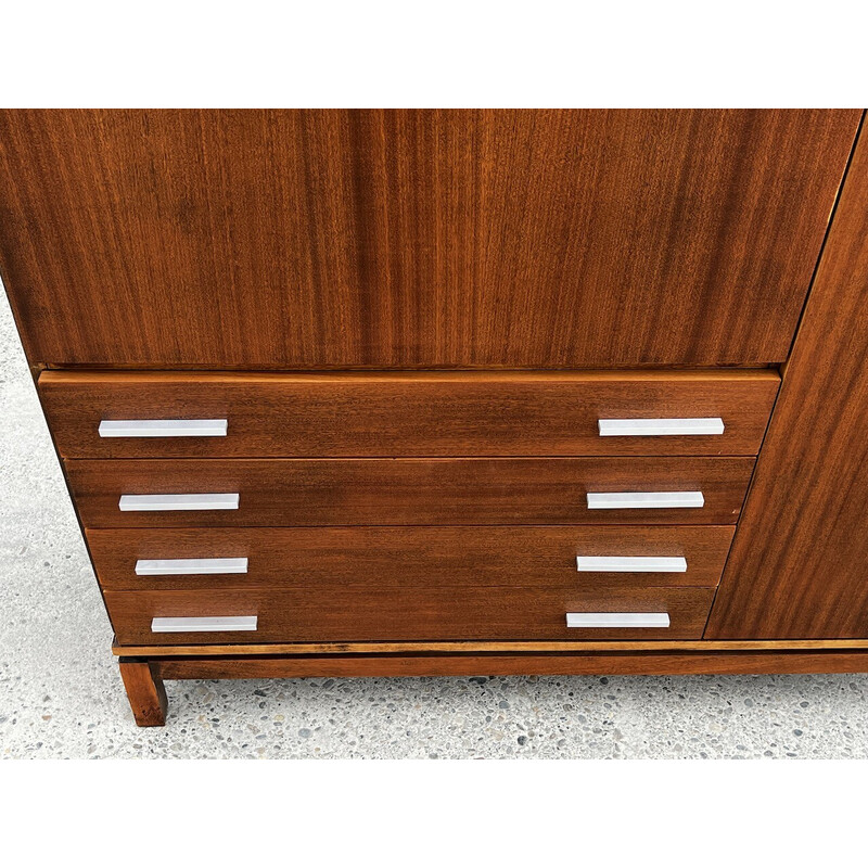 Armoire vintage avec bureau par Marcel Gascoin pour Alvéole, 1950