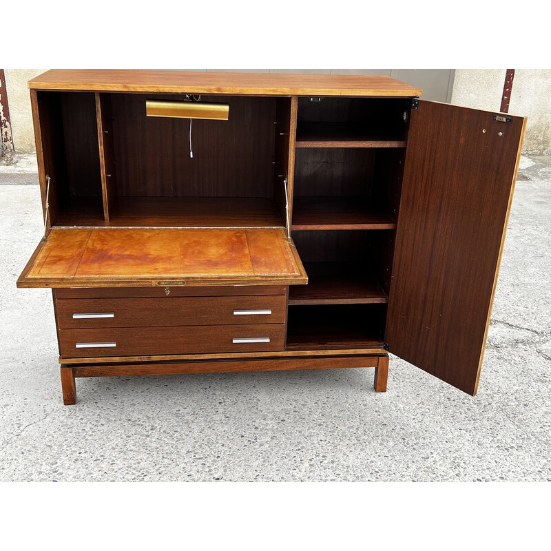 Vintage cabinet with desk by Marcel Gascoin for Alvéole, 1950