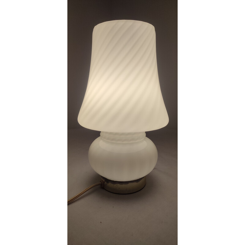 Lampe de table vintage en forme de champignon en verre de Murano, Italie 1970