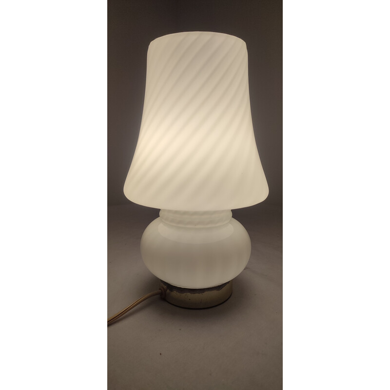 Vintage Murano glass mushroom table lamp, Italy 1970s