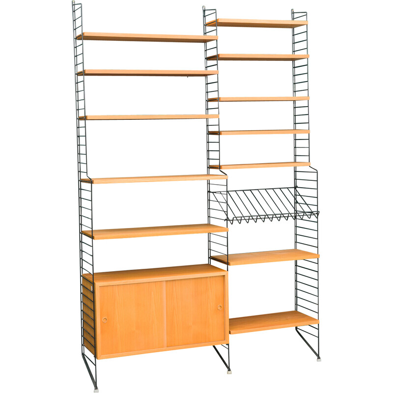 Vintage modular String shelving system by Nisse Strinning, Sweden 1960s