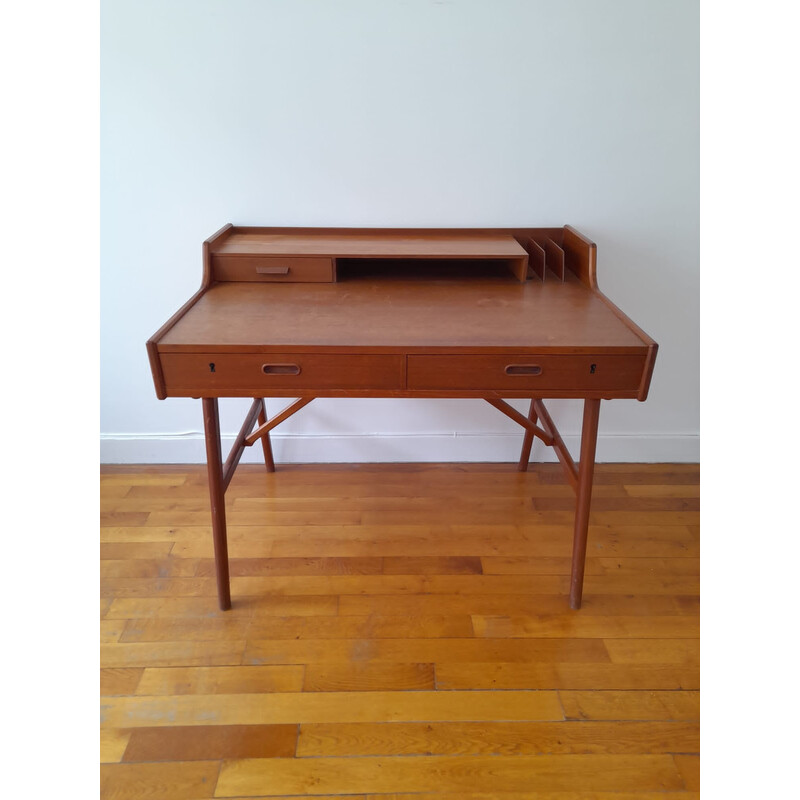 Vintage Deens bureau model 56 van A.W Iversen voor Vinde Mobelfabrik, 1960