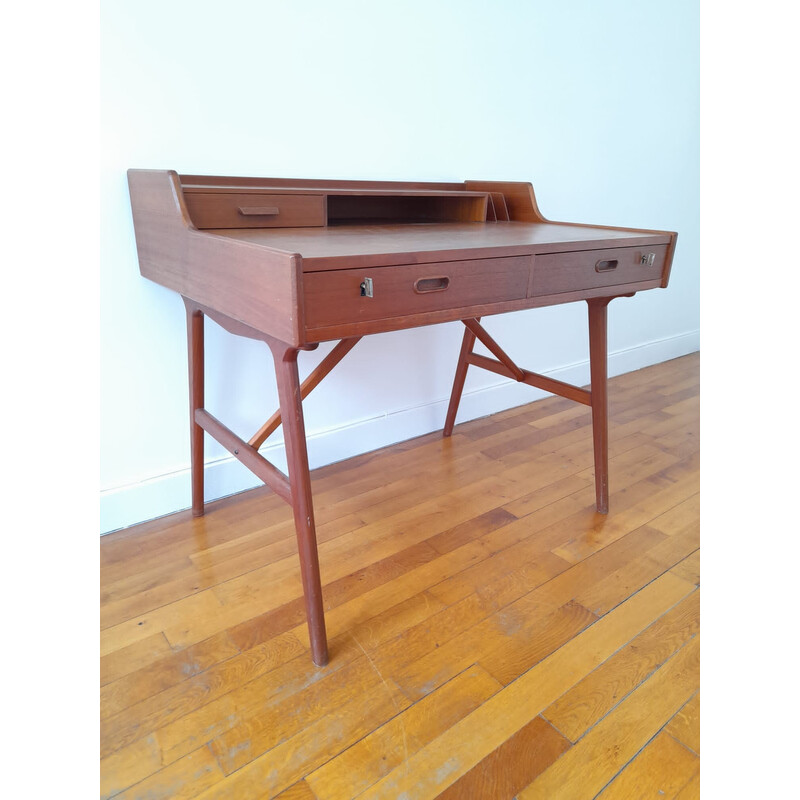 Vintage Deens bureau model 56 van A.W Iversen voor Vinde Mobelfabrik, 1960