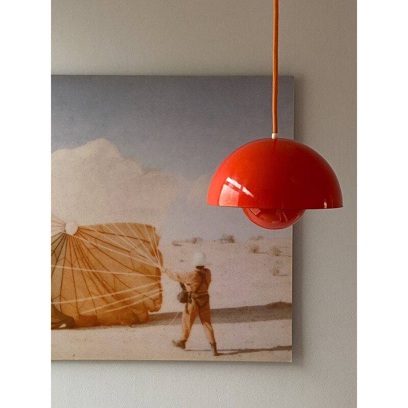 Bloempot vintage hanglamp van Verner Panton voor Louis Poulsen, Denemarken 1968