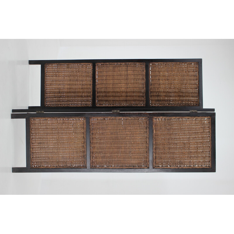 Vintage rattan screen, Czechoslovakia 1970s