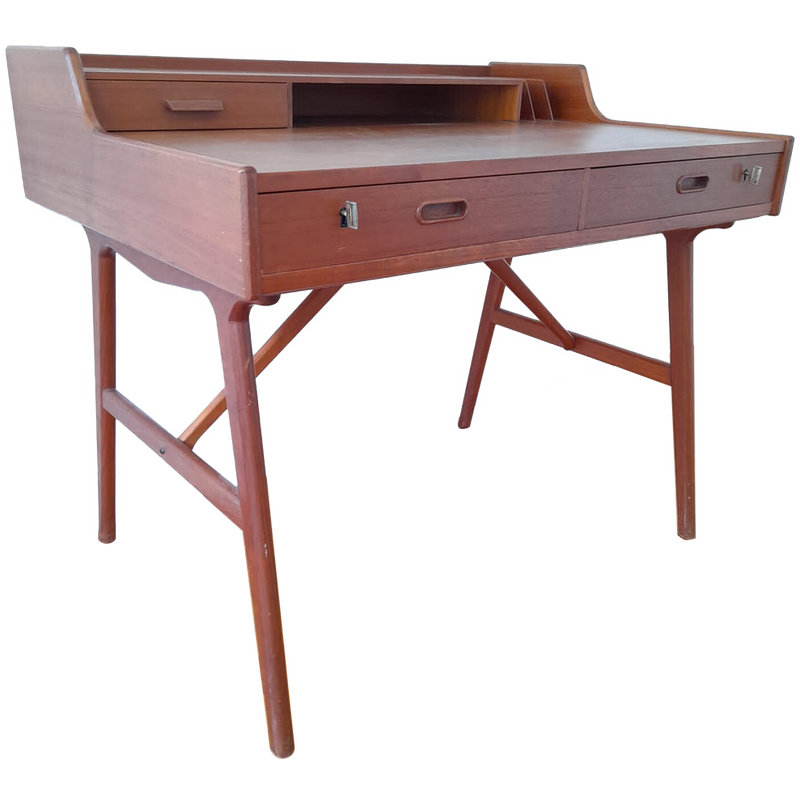 Vintage Deens bureau model 56 van A.W Iversen voor Vinde Mobelfabrik, 1960