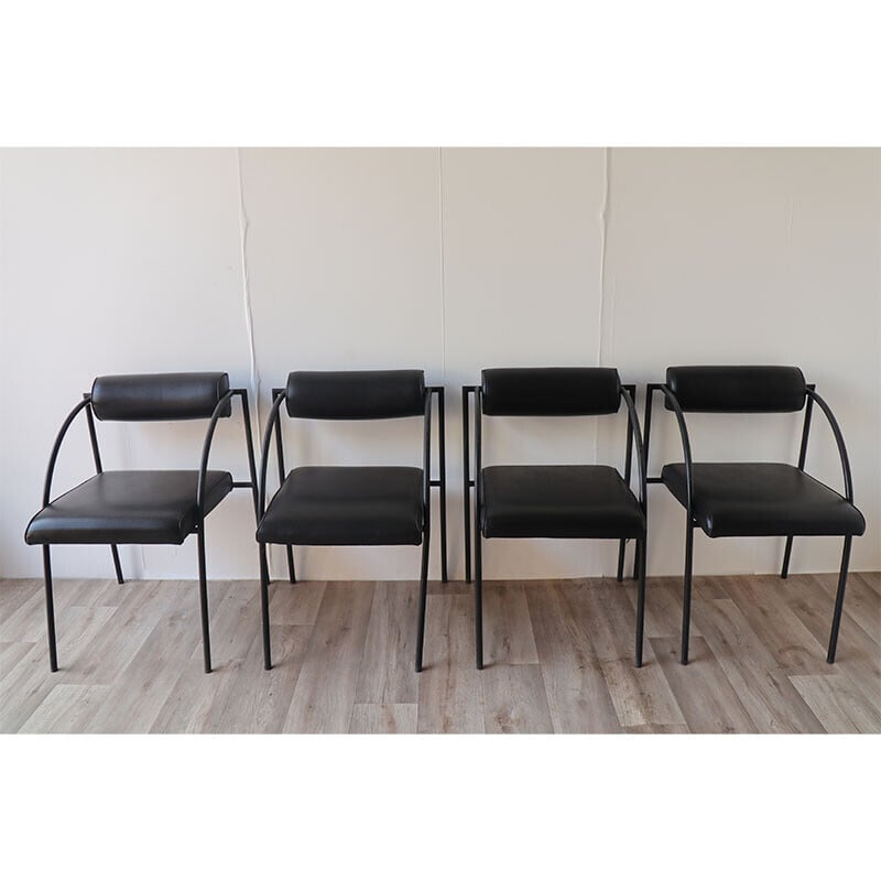 Lot de 4 chaises vintage "Vienna" de Rodney Kinsman pour Bieffeplast, 1980