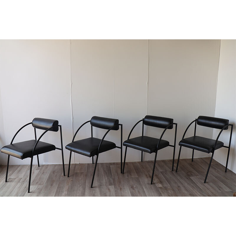 Set of 4 vintage "Vienna" chairs by Rodney Kinsman for Bieffeplast, 1980