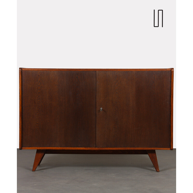 Vintage chest of drawers model U-450 in dark oakwood by Jiri Jiroutek, 1960