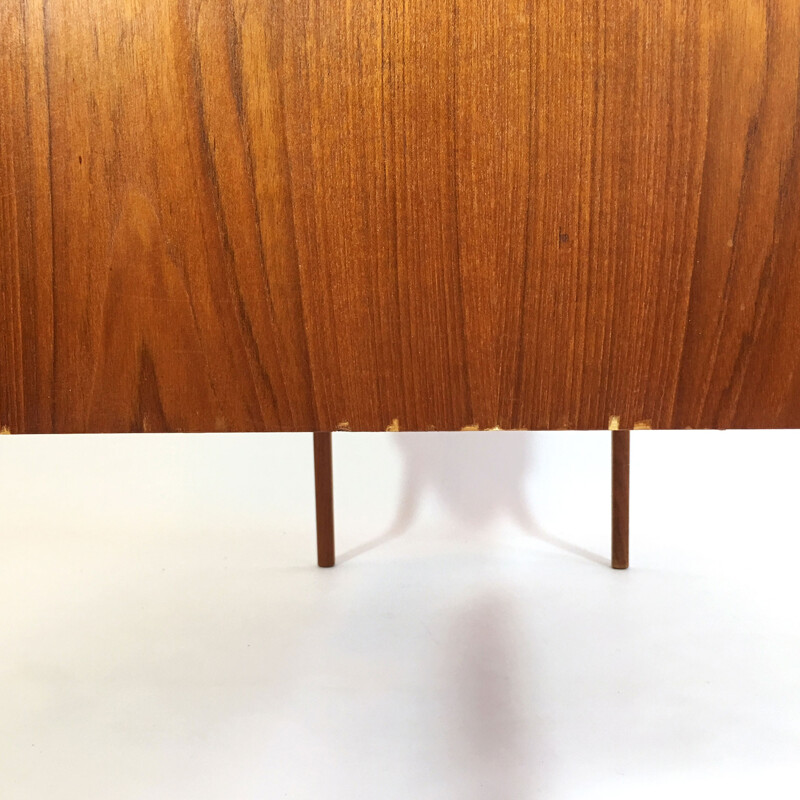 Scandinavian teak desk with flap door - 1960s