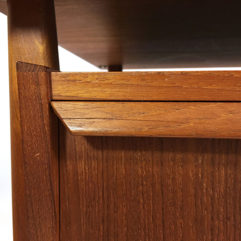 Scandinavian teak desk with flap door - 1960s