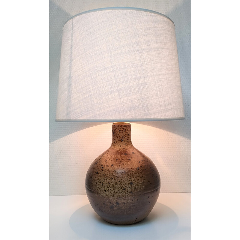 Vintage lamp in pyrite stoneware, 1960-1970
