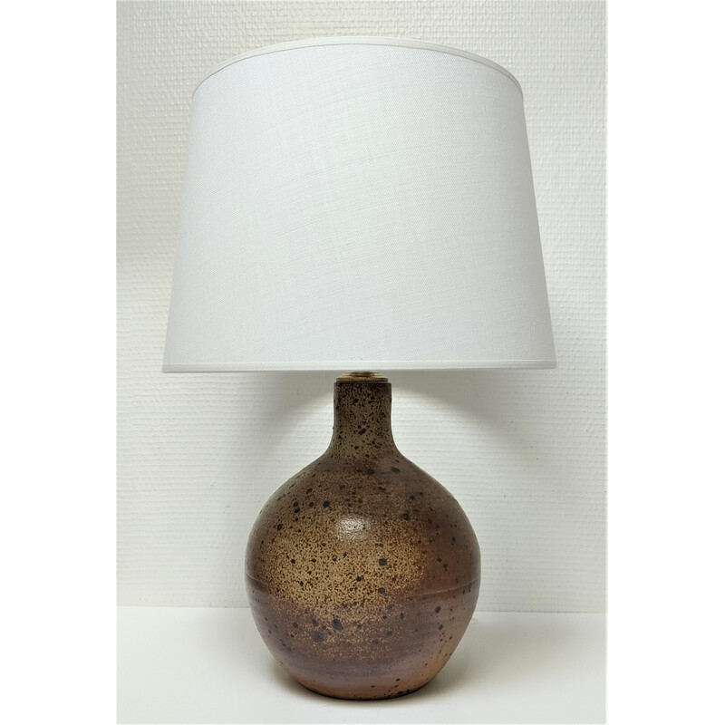 Vintage lamp in pyrite stoneware, 1960-1970