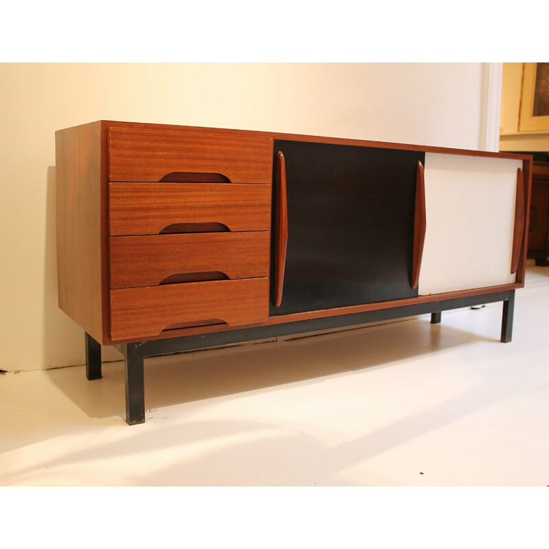 Sideboard with sliding doors and drawers, Charlotte PERRIAND - 1950s