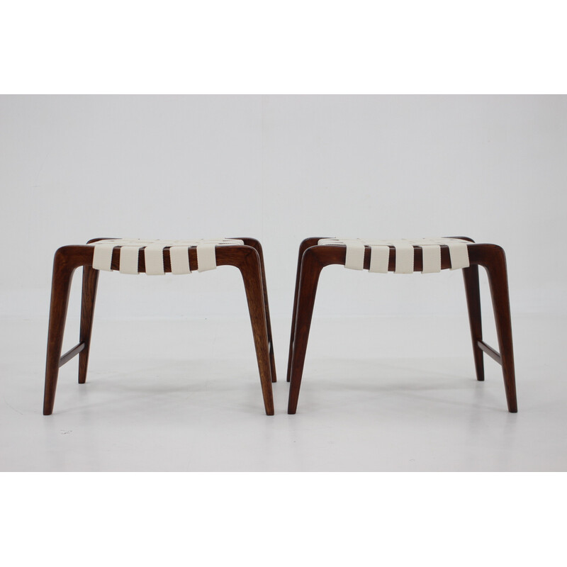 Pair of vintage sculptural stools by Jan Vanek, Czechoslovakia 1960s