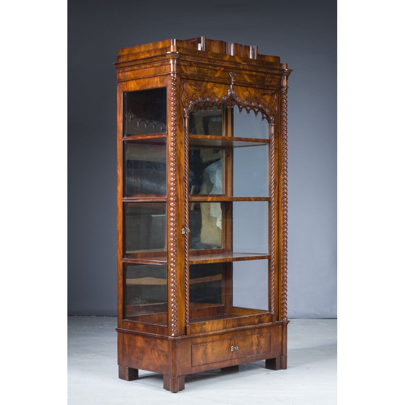 Vintage Biedermeier Vitrine aus Mahagoni, 1850