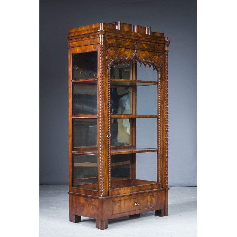 Vintage Biedermeier mahagony display cabinet, 1850s