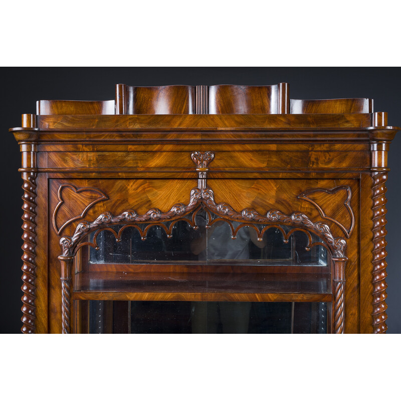 Vintage Biedermeier mahagony display cabinet, 1850s