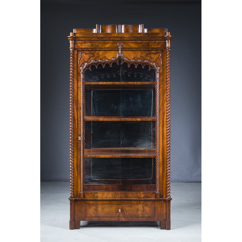 Vintage Biedermeier Vitrine aus Mahagoni, 1850